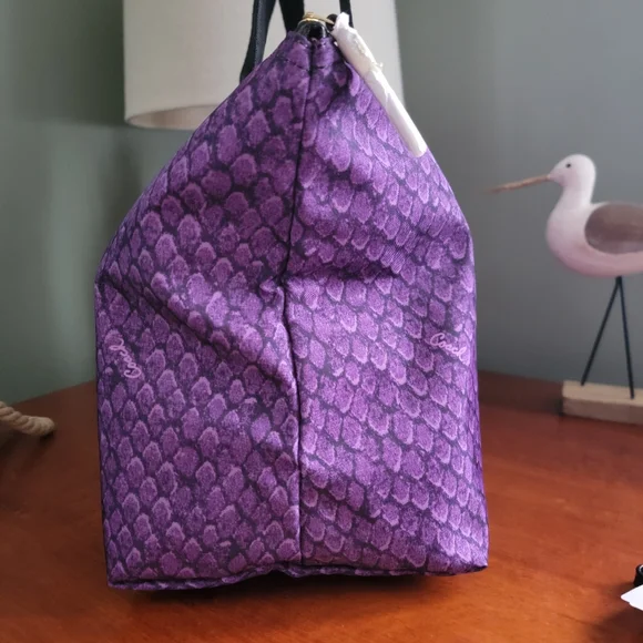 NWT Coach F77461 Gateway Snakeprint Packable Weekender Purple Canvas Pouch Bag - Picture 4 of 16
